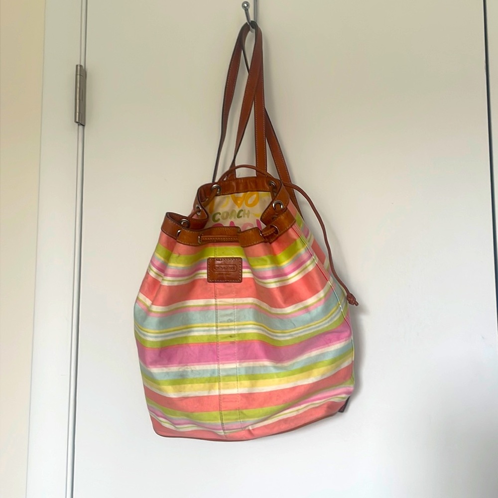 Coach drawstring back pack